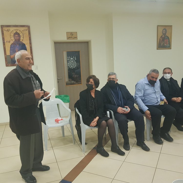 وفد كبير من الاتحاد العام للكتاب الفلسطينيين - الكرمل 48 يقدم بواجب العزاء بالراحل فقيد الأدب والوطن حنا أبو حنا