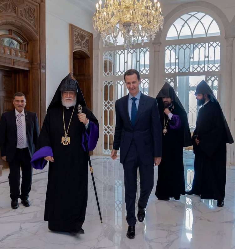 الرئيس السوري بشار الأسد وراعي الكنيسة الأرمنية يؤكدان تجانس والتحام الشعب السوري