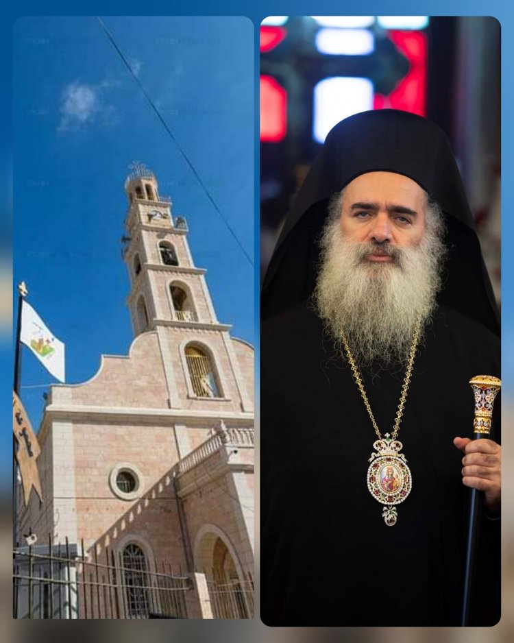 المطران عطا الله حنا يعبر عن استيائه ورفضه للاعتداء على كنيسة الآباء والأجداد في بيت ساحور بشكل غير مسبوق