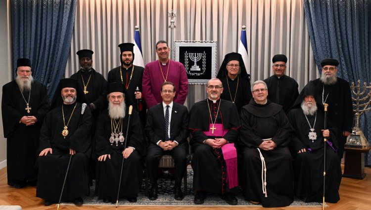 لقاء المعايدات بين رؤساء الكنائس ورئيس دولة إسرائيل في بيت الرئيس
