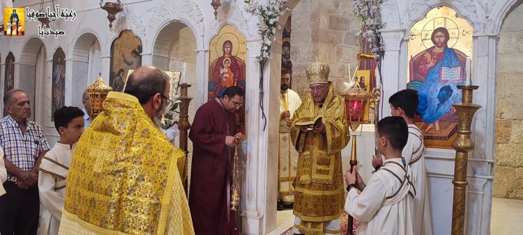 البطريرك يوسف العبسي يترأس قداس شفيعة كنيسة آجيا صوفيا في صيدنايا