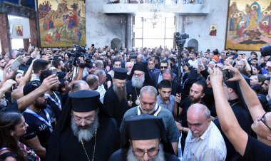 البطريرك يوحنا العاشر يترأس صلاة خاصة في كنيسة مار الياس في دمشق