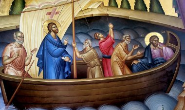 يسوع يأتي ماشيًا على الماء ويهدِّئ العاصفة - يوحنا ٦: ١٦-٢١